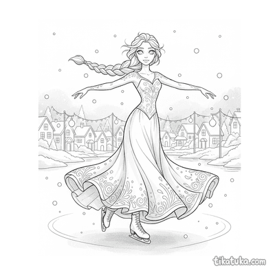 Ice Princess Skating on Frozen Lake