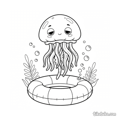 Jellyfish Floating Above Ring