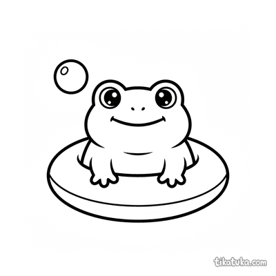 Frog Peeking from Pool Ring