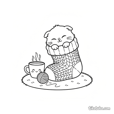 Kitten Napping in a Knitted Sock
