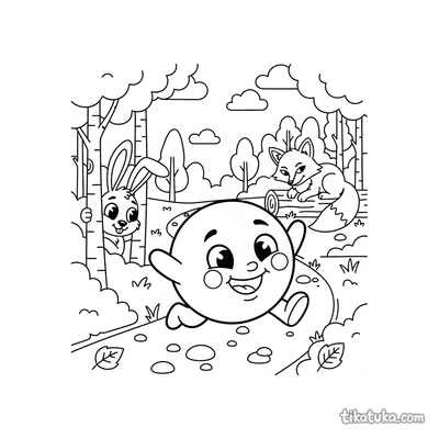 Kolobok Rolling Through the Forest