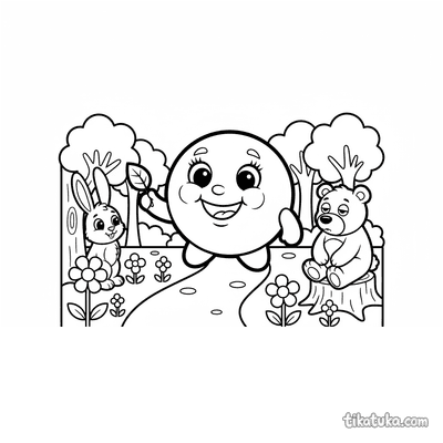 Kolobok Rolling Past Forest Animals