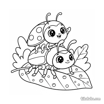 Ladybug Riding a Beetle