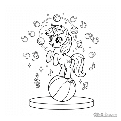 Unicorn Pony Juggler on Stage