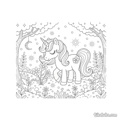 Magical Unicorn Pony in Meadow