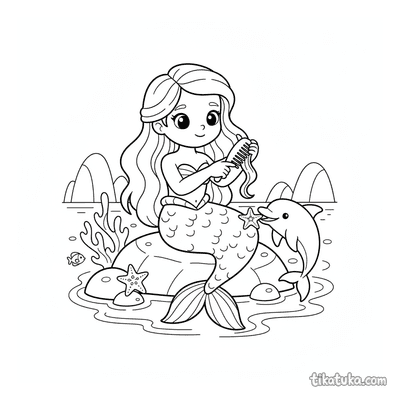 Mermaid Princess with Dolphin