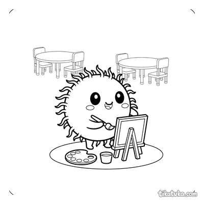 Microbe Artist at Easel