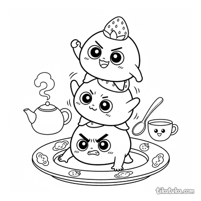 Mochi Stacking Contest on a Plate