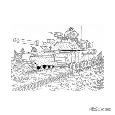 Modern Battle Tank in Forest