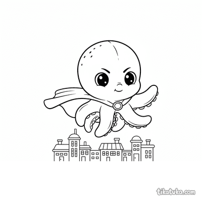 Octopus Bublik the Superhero