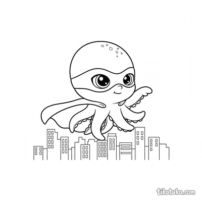 Octopus Bublik the Superhero
