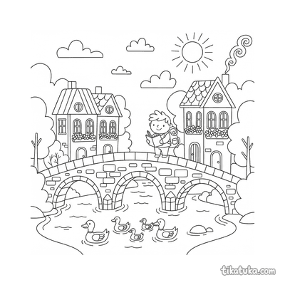 Old Stone Bridge Over River