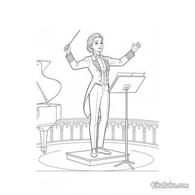 Orchestra Conductor Leading Concert