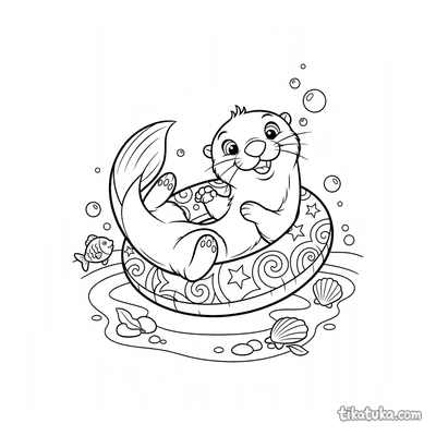 Otter Pup Playing with Ring
