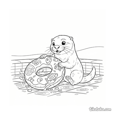 Otter Rolling a Pool Ring