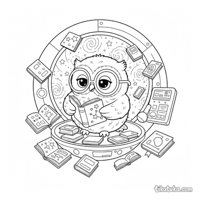 Owl Oof in the Space Library