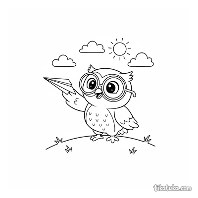 Owl Oof Flying a Paper Airplane