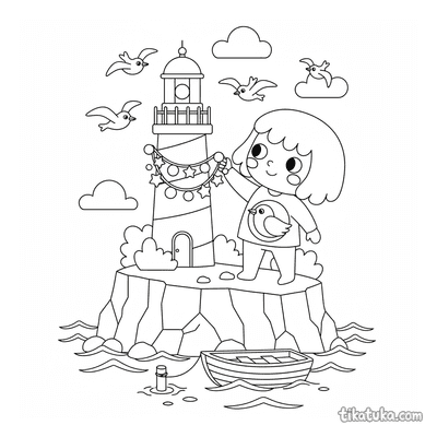 Decorating a Lighthouse on a Cliff
