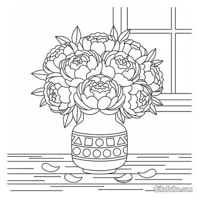 Peony Bouquet in Vase