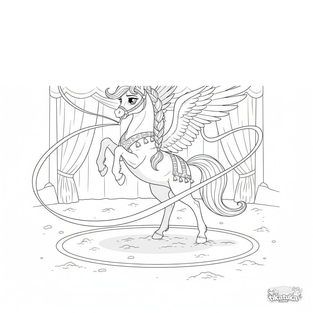 Pegasus Acrobat with Ribbon