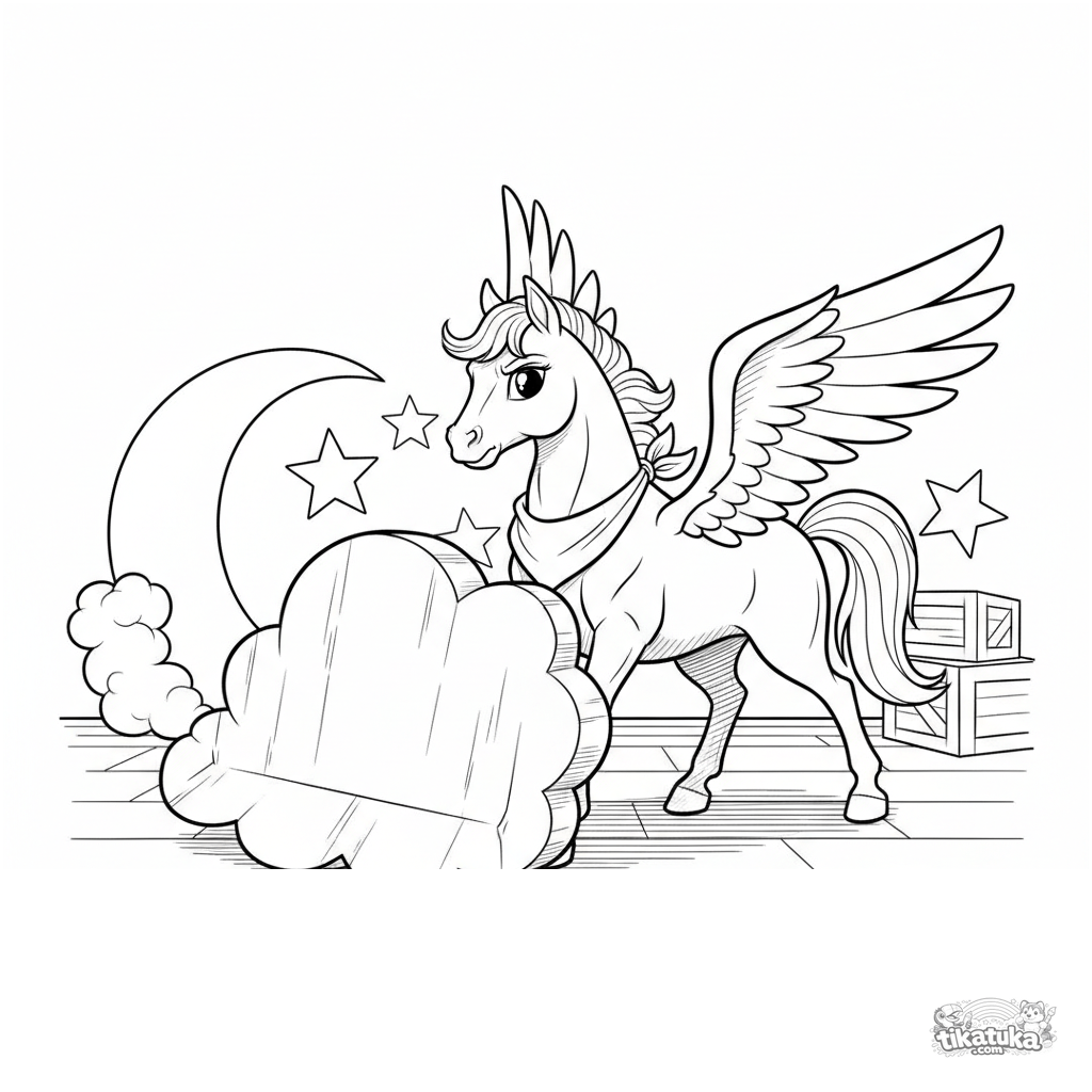 Pegasus Stagehand Moving a Prop with Wings