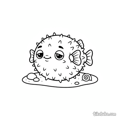 Pufferfish Resting on Warm Sand