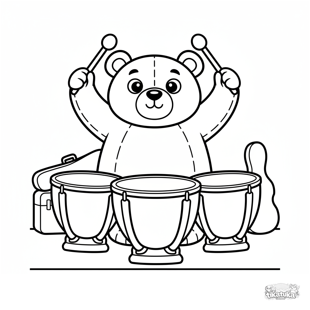 Plush Bear Timpani Player