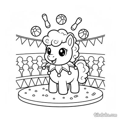 Pony Juggler on Circus Stage