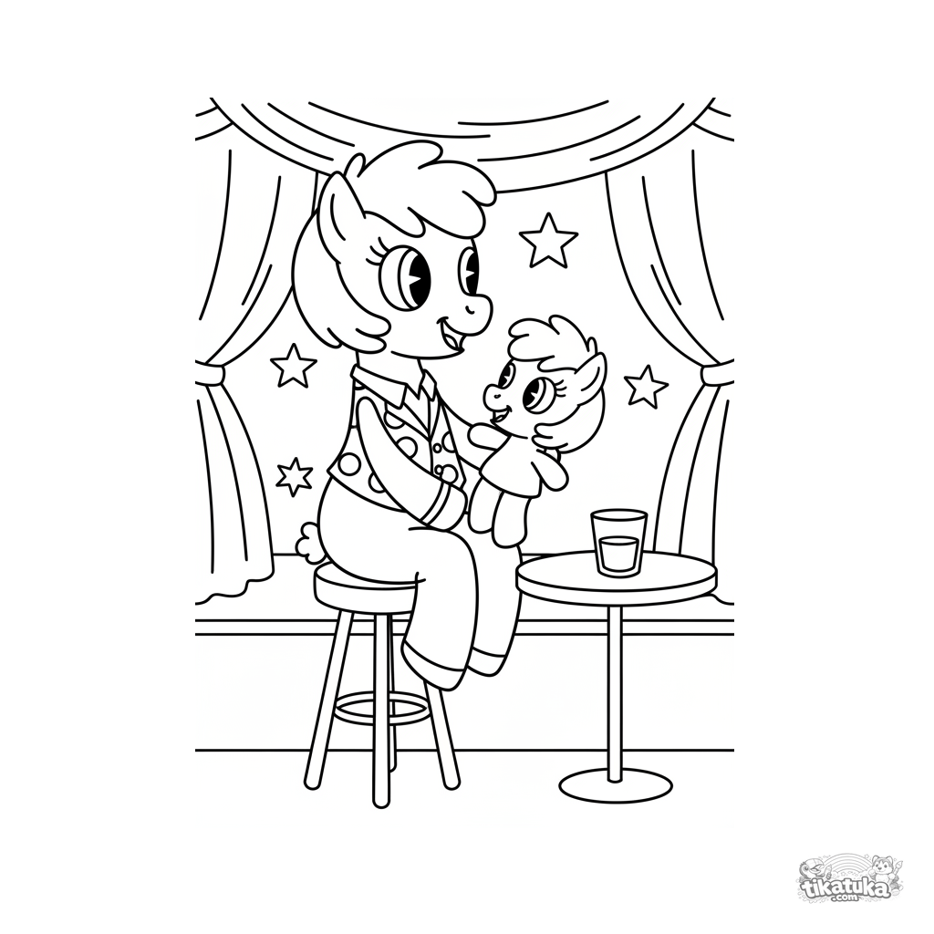 Pony Ventriloquist with Dummy