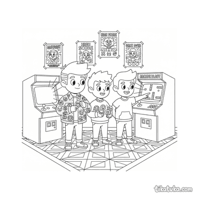 Retro Gamer Trio in Arcade Room