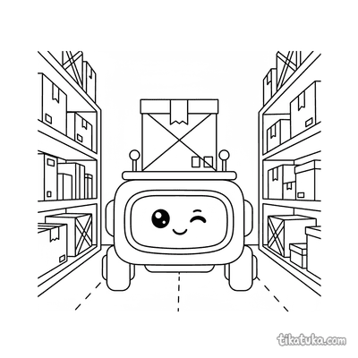 Rolling Delivery Robot with Box