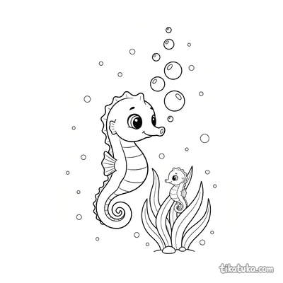 Seahorse Family in Shallow Water