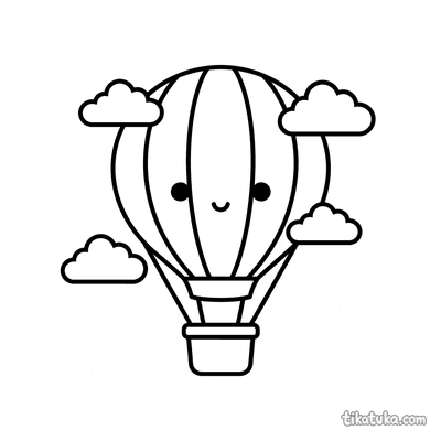 Simple Hot Air Balloon in the Clouds
