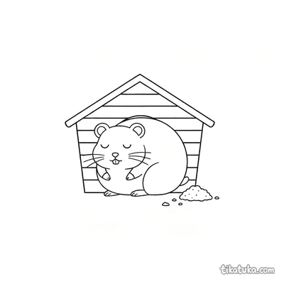 Sleepy Hamster in House