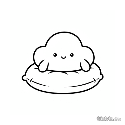 Smiling Cloud on Pillow