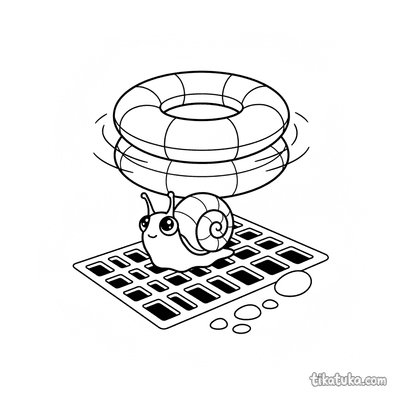 Snail on Pool Drain Near Ring