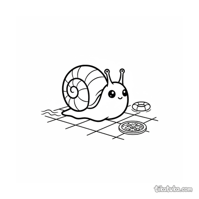 Snail by the Pool Drain