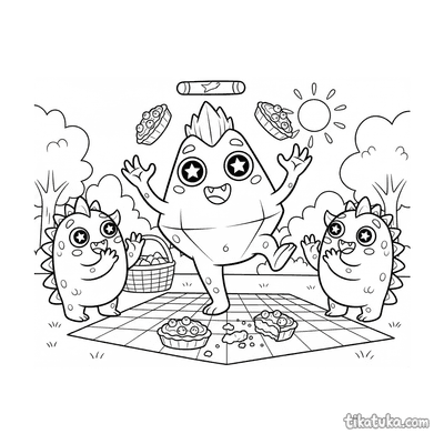 Spiky Monster Juggling Berry Tarts