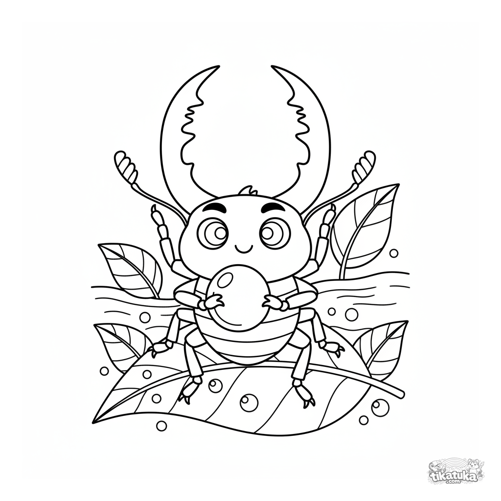 Stag Beetle Guarding Dewdrop