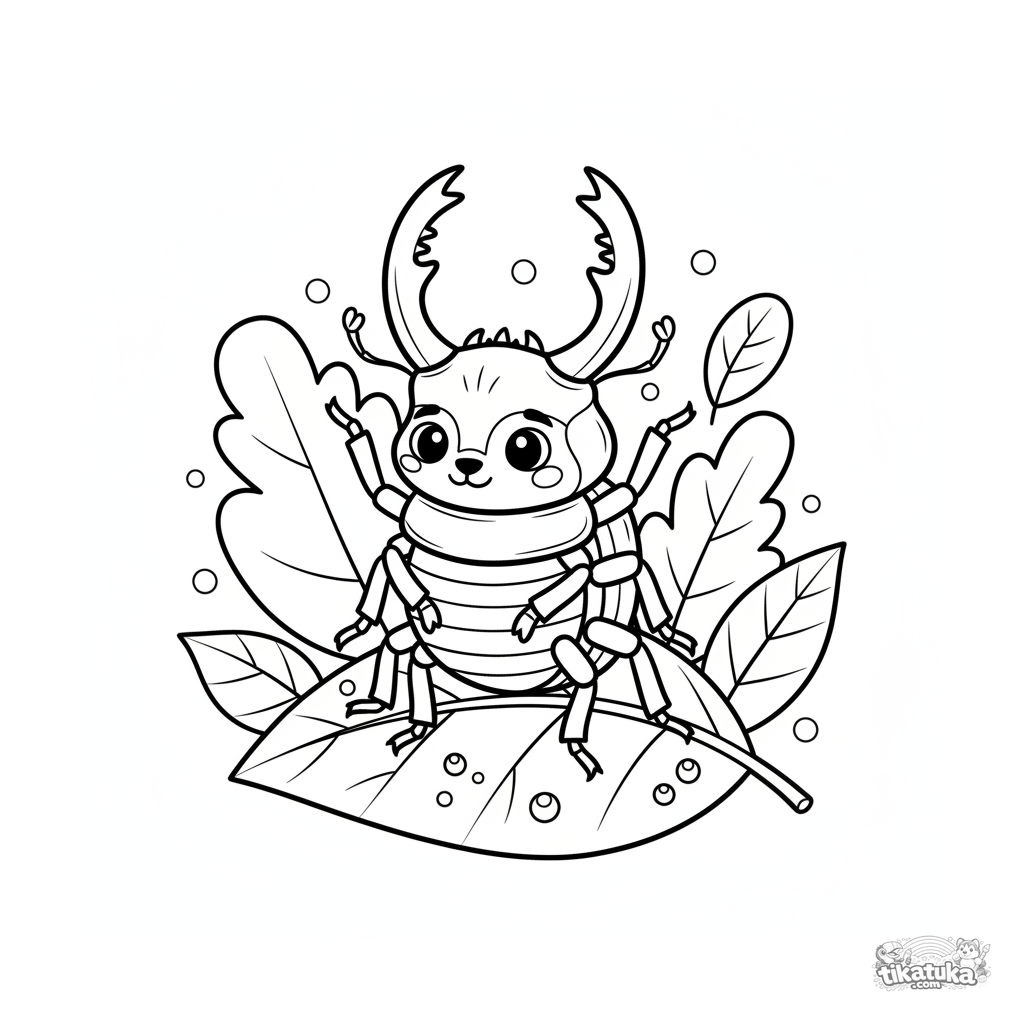 Stag Beetle on a Leaf