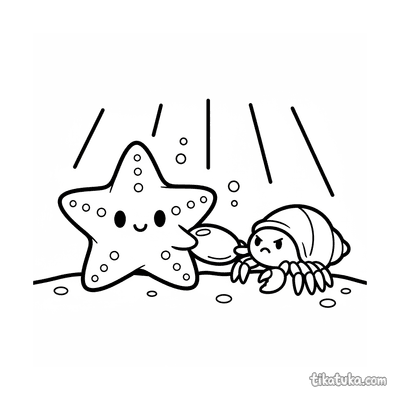 Starfish and Crab Playing