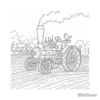 Steam Tractor at Dawn