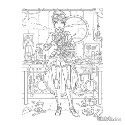 Steampunk Princess in Sky Workshop