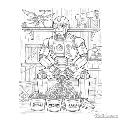 Steampunk Robot Sorting Gears