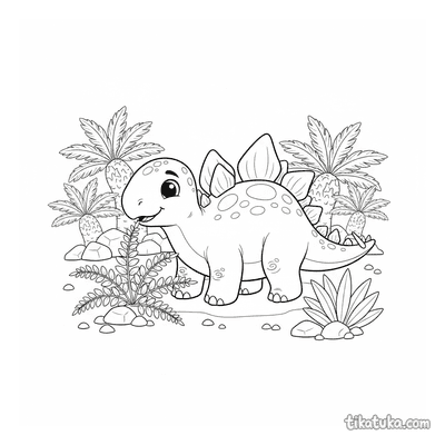 Stegosaurus Nibbling Ferns