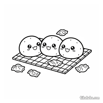 Strawberry Mochi Trio on Bamboo Mat