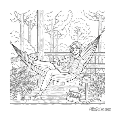 Teen Sketching the Veranda View