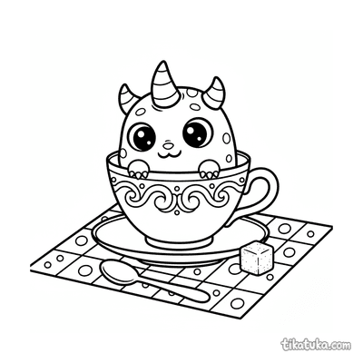 Tiny Monster Hiding in Teacup