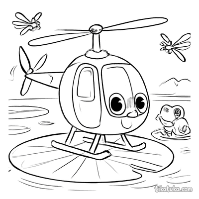 Tiny Helicopter on Lily Pad