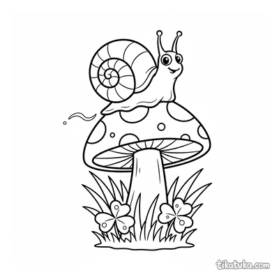 Snail on a Mushroom
